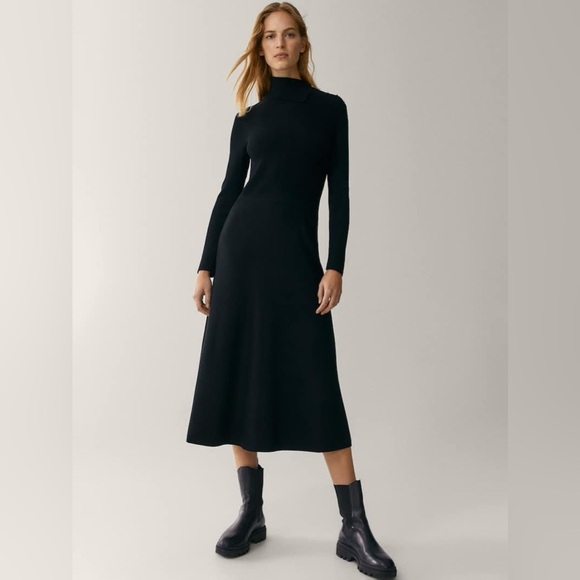 Massimo Dutti Long Mock Neck Dress SizeXS